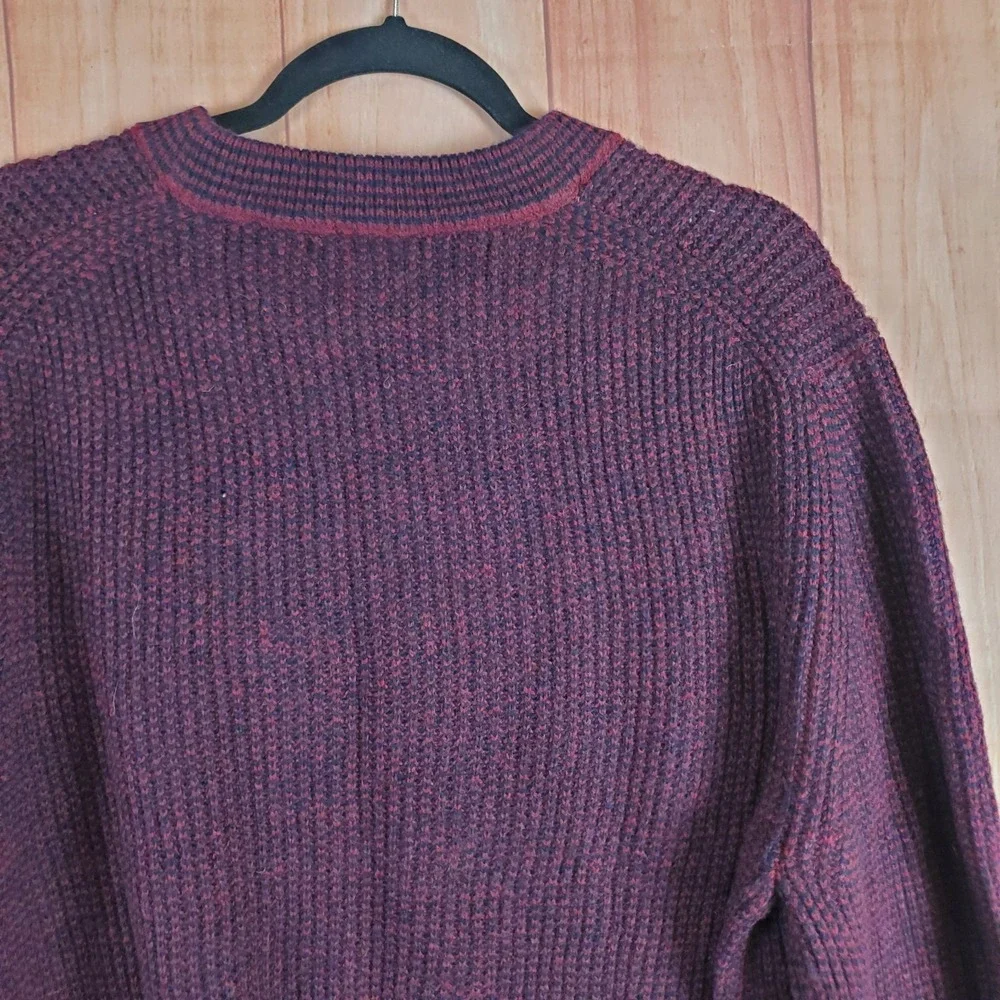 Jos A Bank Mens Sweater 2XL Red Burgundy Wool Nylon Crew Neck